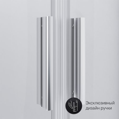 Душевой уголок AM.PM Gem 80х80 W90G-401-080WT радиальный профиль Матовый хром стекло прозрачное 