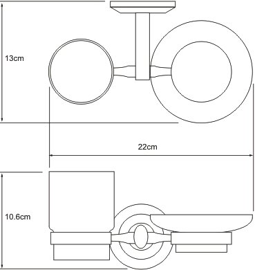Стакан WasserKRAFT Rhein K-6226 с мыльницей 