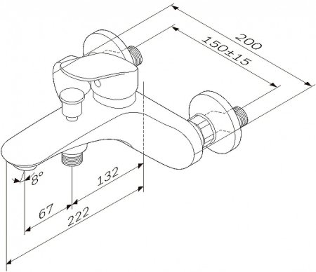 Смеситель для ванны AM.PM Like F8010016 Хром 