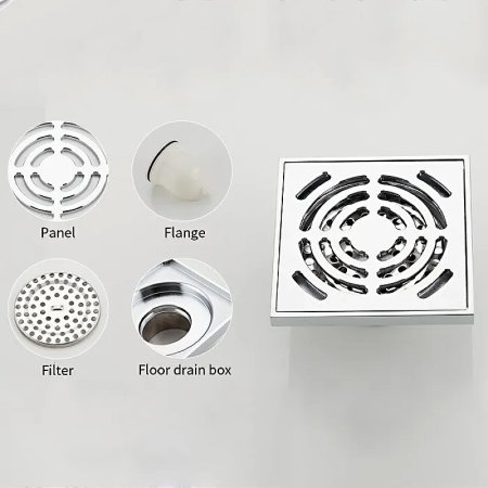 Душевой трап Gappo G81052 с решеткой Хром 