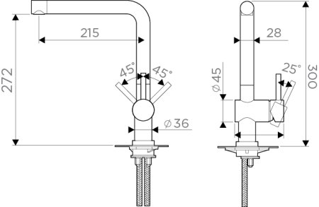 Смеситель для кухонной мойки Omoikiri Akashi 