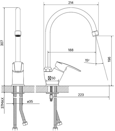 Смеситель для кухни IDDIS Ray (RAYSB00i05) 