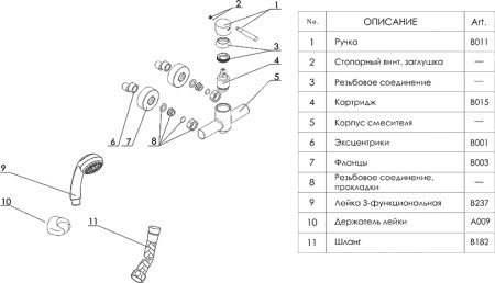 Смеситель WasserKRAFT Main 4102 для душа 