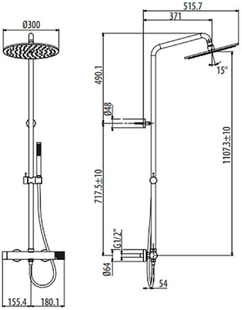 Душевая система Gattoni MD MD700/22C0 Хром 