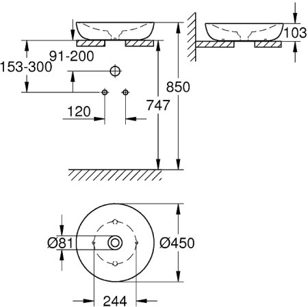 Раковина-чаша Grohe Essence Ceramic 45 3960900H Альпин-белый 