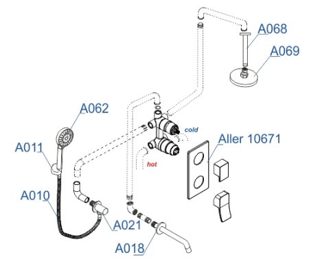 Душевой комплект WasserKRAFT A171668 