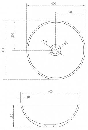 Раковина-чаша Abber Stein 40 AS2608 Белая матовая 