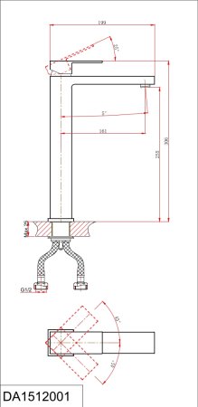 Смеситель D&K для раковины высокий Bayern.Liszt (DA1512001) 