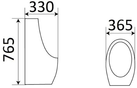 Писсуар CeramaLux X571-P подвесной Белый с сенсорным механизмом смыва 