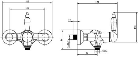 Смеситель для душа Boheme Tradizionale Chromo 264 Хром 