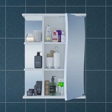 Зеркало-шкаф Санта Волна 55 свет правый 