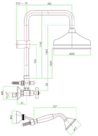 Душевая система Fiore Margot 26OO0620 золото 