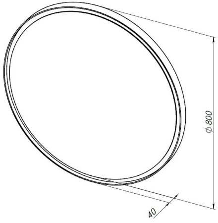 Зеркало Allen Brau Infinity 80 1.21017.BL с подсветкой Черное с сенсорным выключателем 