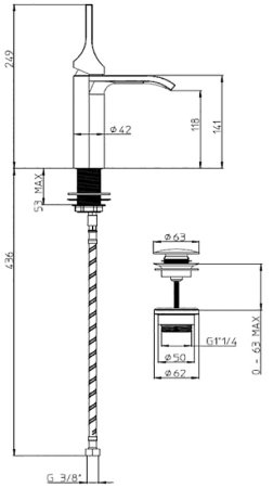 Смеситель для раковины Bossini Apice E89603.030 Хром 