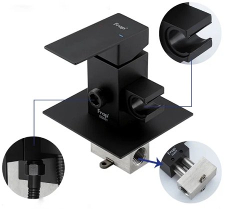 Гигиенический душ со смесителем Frap H802-6 F72802-6 Черный матовый 