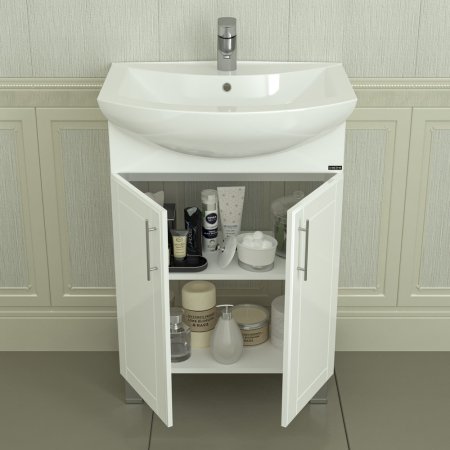 Тумба Санта Дублин 60 2 двери с умывальником Грация 60 