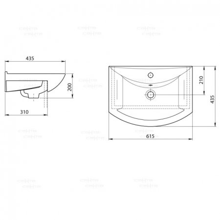 Тумба Санта Дублин 60 2 двери с умывальником Грация 60 