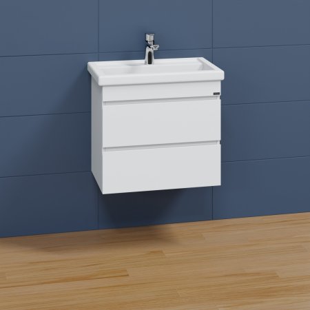 Тумба подвесная Санта Марс 60 2 ящика с умывальником Фостер 60 