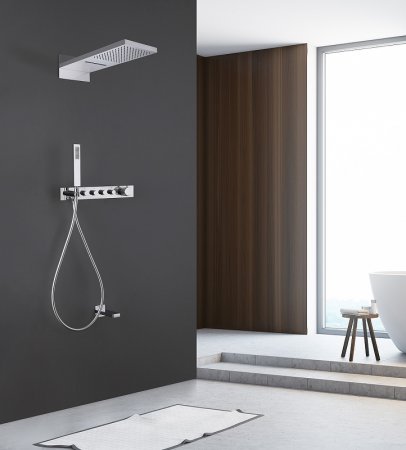 Душевая система Abber Rund AF8753 с термостатом Хром 