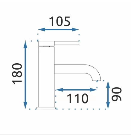 Смеситель для раковины без донного клапана Rea Spot REA-B2010 