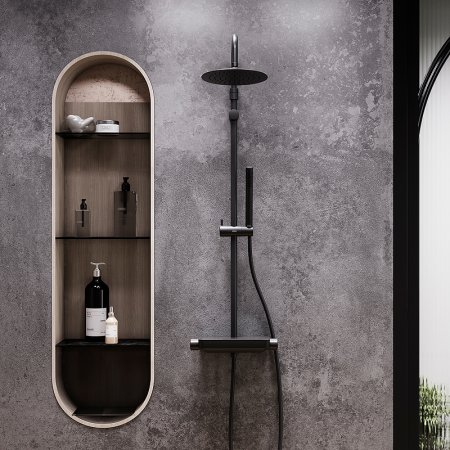 Душевая система Damixa Scandinavian Pure 936780300 Черная матовая 
