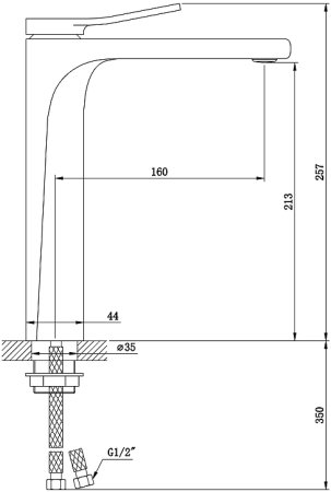Смеситель для раковины Bronze de Luxe Element EL21CB Хром Черный 