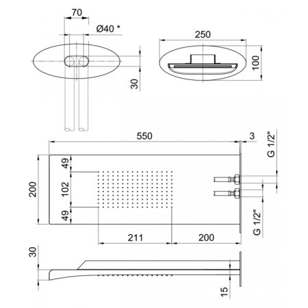 Верхний душ Webert Aria AC0741845 