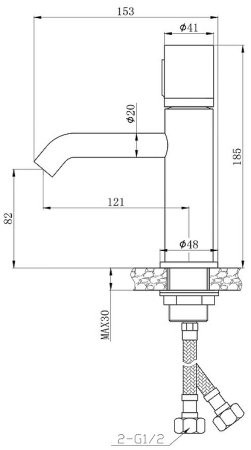 Смеситель для раковины Bronze de Luxe Focus 24601CM Хром 