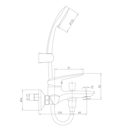 Смеситель для ванны Landberg LB-91261 Хром 