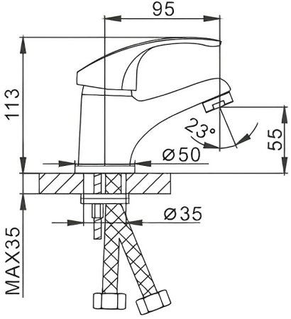 Смеситель для раковины Frap H36 F1036 Хром 
