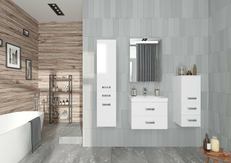 Зеркальный шкаф Aquaton Америна 60 L 1A135302AM01L с подсветкой Белый 