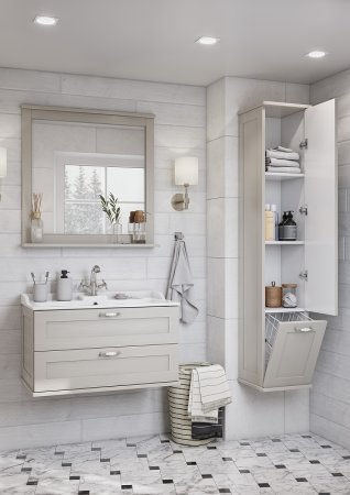 Шкаф пенал Aquaton Леон 31 1A186503LBPS0 подвесной Дуб белый 