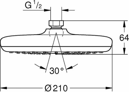 Верхний душ Grohe Tempesta 210 26409EN0 Никель 
