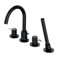 Смеситель Omnires Y Y1232BLGL для ванны с душем черный/золото на борт ванны