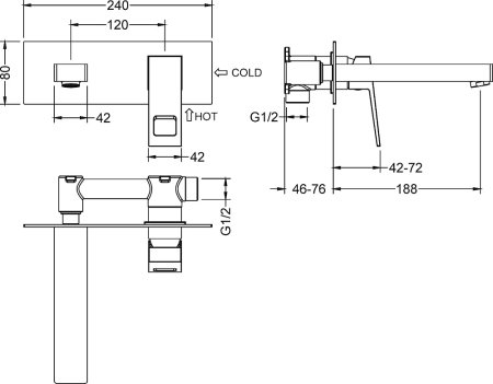 Смеситель Timo Briana 7171/03SM для раковины, с внутренней частью, черный 