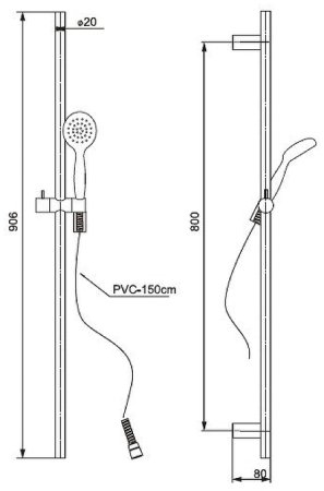 Душевой гарнитур Paini Bergamo BRCR121L9 Хром 