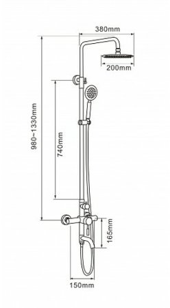 Душевая система Melana F1003P Нержавеющая сталь 