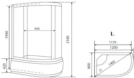 Душевая кабина Timo Eco TE-0720 P L 