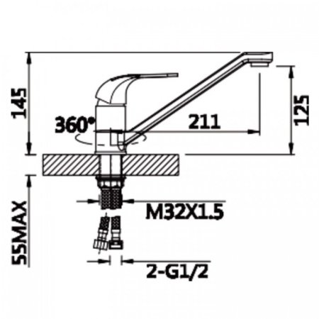 Cмеситель для кухни ViEiR V033520 Хром 