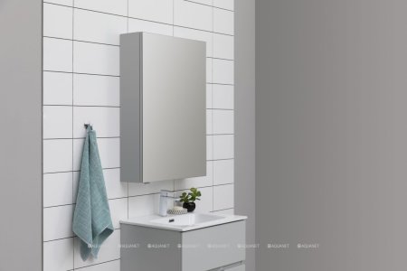 Тумба с раковиной Aquanet Алвита New 60 2 ящика, серый 