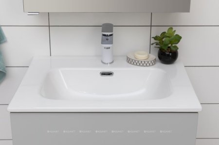 Тумба с раковиной Aquanet Алвита New 60 2 ящика, серый 