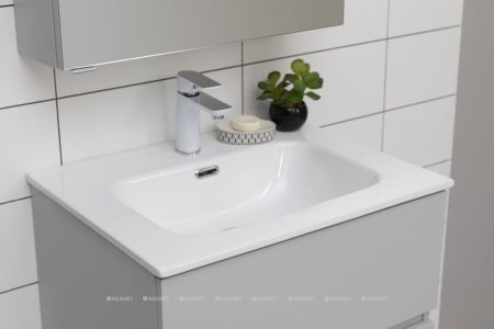 Тумба с раковиной Aquanet Алвита New 60 2 ящика, серый 