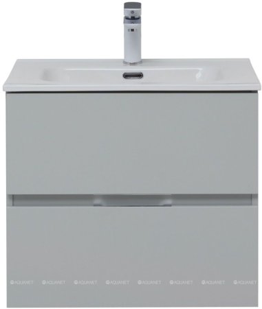 Тумба с раковиной Aquanet Алвита New 60 2 ящика, серый 