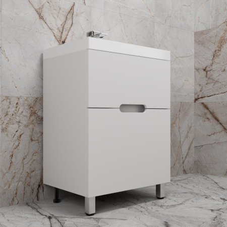 Тумба напольная Style Line "Матис 80" под ASTI 80 (2 ящика), Белый матовый, ЭМАЛЬ 