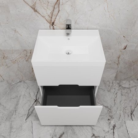 Тумба напольная Style Line "Матис 80" под ASTI 80 (2 ящика), Белый матовый, ЭМАЛЬ 