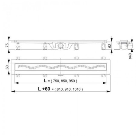 Трап желоб AlcaPlast APZ-8 (950мм) Хром 