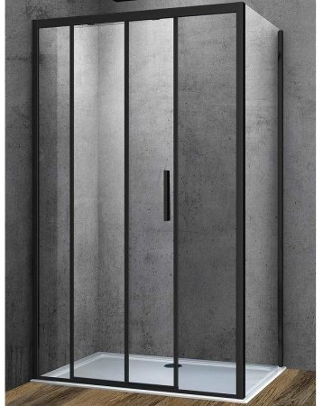 Душевой уголок Vincea Soft 120x90 VSR-3SO9012CLB профиль Черный стекло прозрачное 