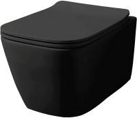 Унитаз Azario Boca AZ-2002-MB подвесной Черный матовый с сиденьем Микролифт Унитаз Azario Boca AZ-2002-MB подвесной Черный матовый с сиденьем Микролифт