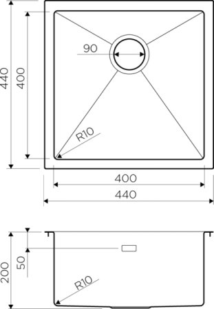 Мойка кухонная Omoikiri Taki 44-U/IF-GM вороненая сталь 