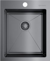 Мойка кухонная Omoikiri Akisame 41-GM вороненая сталь